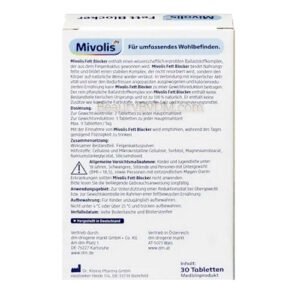 Mivolis Fat Blocker for Weight Loss, 100% Herbal, 30