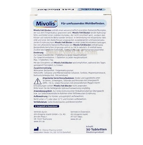 Mivolis Fat Blocker for Weight Loss, 100% Herbal, 30