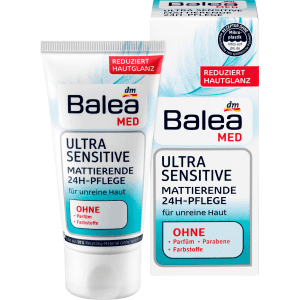 Balea Day Cream Ultra Sensitive 24 H Mattifying for Irritated & Blemished Skin, 50ml