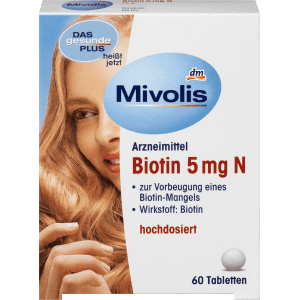 Mivolis Biotin 5mg N, Phyto Sanitery, for Healty Hair, 60 pcs -  