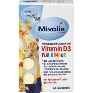 Mivolis Children Vitamine D3 for Bone Growth & Immune System , 60 pcs
