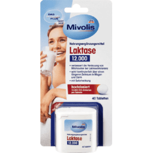 Mivolis Lactase 12,000 High Dose contributing to Support Lactose Digestion, 40 pcs