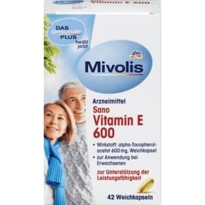 Mivolis Sano Vitamin E 600 contributing to Protect against Oxidative Stress, 42 pcs
