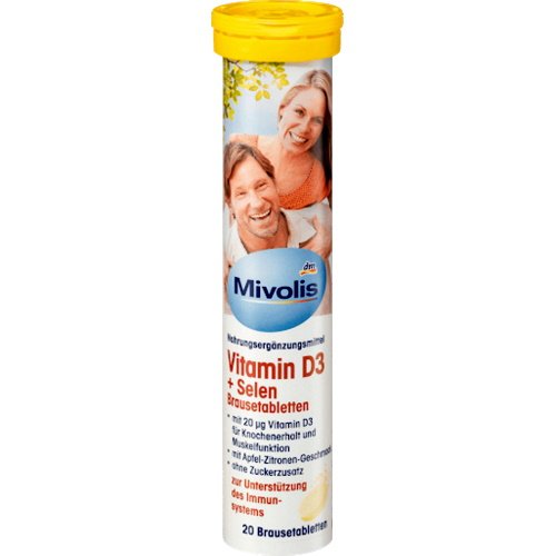 Mivolis Effervescent Tablets Vitamin D3 + Selenium, 20 pcs