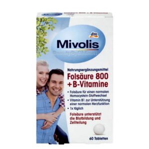 Mivolis Folic Acid + B Vit. for Blood Formation and Cell Division, 60pcs