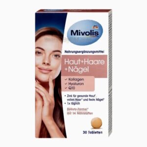 Mivolis Skin Hair Nails with Collagen, Hyaluron and Q10, 30 pcs